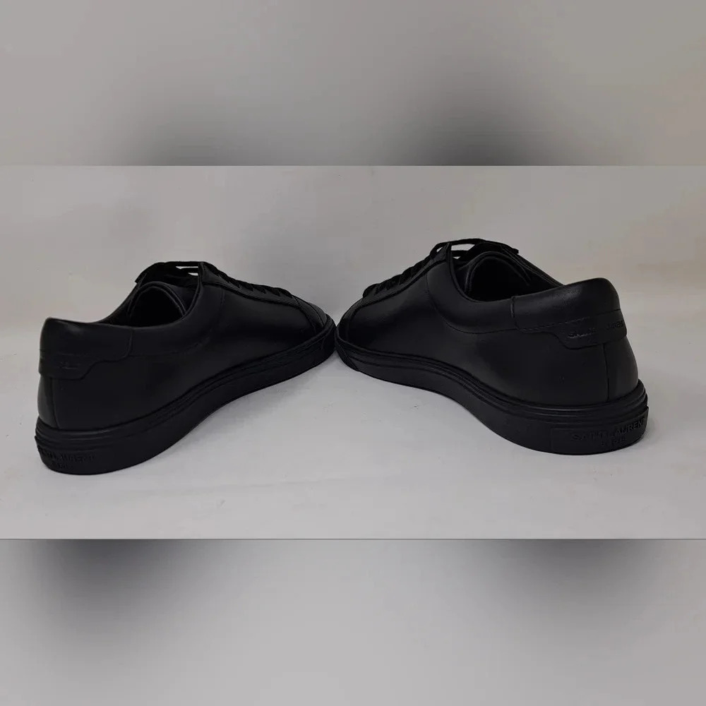 NWT Saint Laurent Andy Sneakers Shoes Low Top Black Leather Lace-Up 39 EU 9 US - Picture 13 of 16